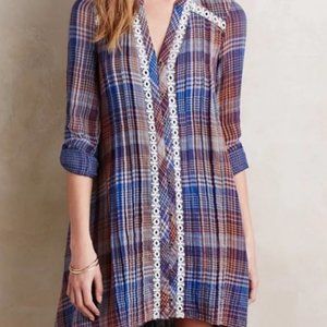 CLEARANCE! Anthropologie Size Medium Holding Horses Anita Plaid Dress NO SLIP